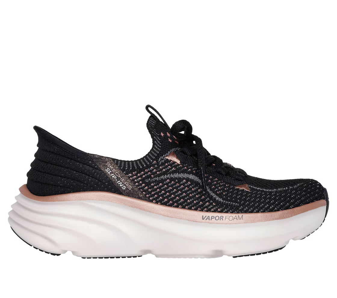 Skechers Slip-ins Relaxed Fit: D'Lux Vapor – Evening Glow (Black / Rose Gold)