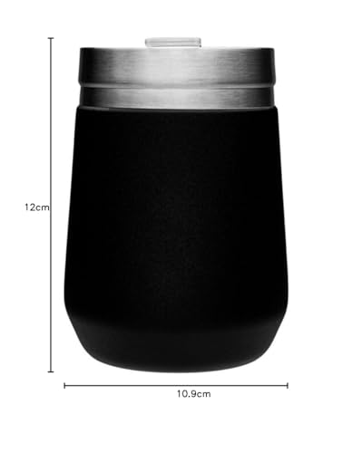 Stanley Go Everyday Tumbler 0.29L - Stainless Steel Travel Mug For Wine, Cocktails, Coffee, Tea - Keeps Cold / Hot For Hours - BPA-Free - Dishwasher Safe - Matte Black Pebble