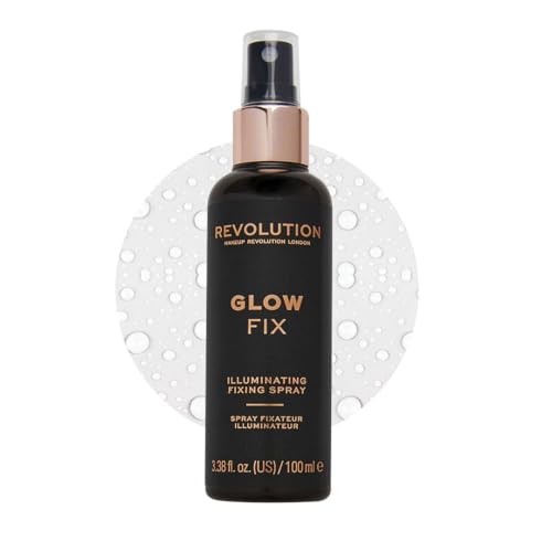 Makeup Revolution Glow Fix, Illuminating Fixing Spray For Longer Lasting Makeup, 100ml
