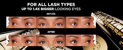 L'Oreal Paris Volumising Mascara, For Intense Volume and a Fanned Out Effect, 1.4x Bigger Looking Eyes, Clump-free Formula, Suitable for Sensitive Eyes, Volume Million Lashes Panorama
