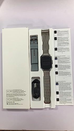 Popglory Smart Watch for Women Men Answer/Make Calls, 1.85" Smartwatch 44mm 2 Straps & Split Screen, 100+ Sports Fitness Watch with Blood Pressure/Oxygen/Heart Rate Monitor for iOS and Android