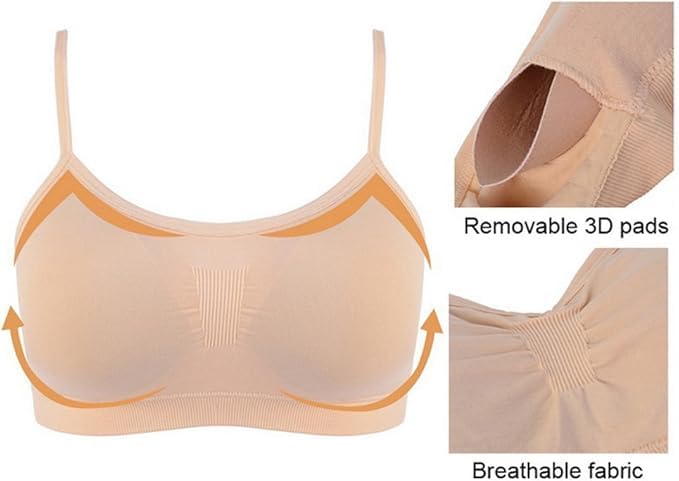 Litthing Women Sports Bra Seamless Comfort Bras Padded Ladies Tops Adjustable Strap Bralettes Vest Style Athletic Wireless Wrap Chest Crop Top for Yoga Fitness Exercise