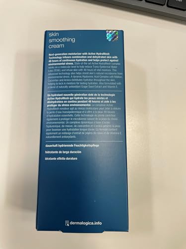 Dermalogica Skin Smoothing Cream with Vitamin C & Vitamin E - 48 Hours of Continuous Hydration, Antioxidant-rich Formula with Grape Seed Extract, Combats Dryness and Dehydration, All Skin Types, 100ml