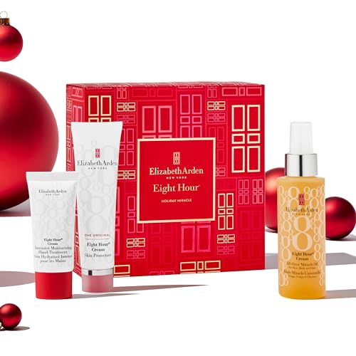 Elizabeth Arden HOLIDAY MIRACLE Eight Hour 3-Piece Gift Set Set, daily hydrating & nourishing skincare, luxury gifting for women