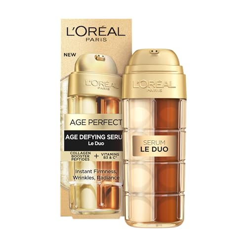 L’Oréal Paris Age Defying Serum Le Duo, Collagen Peptide Booster and Vitamins B3 & C*, Instant Firmness & Radiance, Clinically proven to reverse the look of up to 5 years of wrinkles*, 30ml
