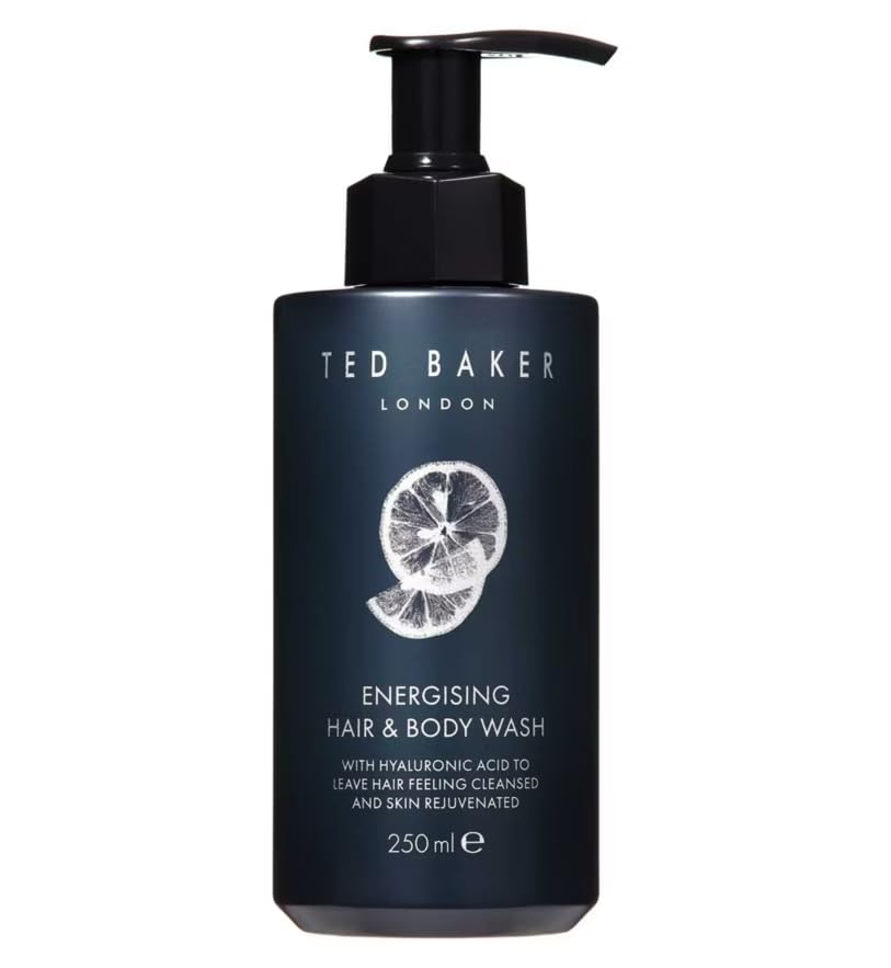 New T.Baker Men's Bergamot & Vetiver Body Care duo, 150ml Body Spray and 250ml Hair & Body Wash, Men Energising Collection