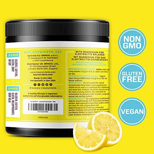Key Nutrients Electrolytes Powder - Multivitamin & Minerals Electrolytes Powder - 90 Servings of Refreshing Lemonade - Hydration Powder - Supercharged Rehydration Sachets with 16 Vitamins & Minerals