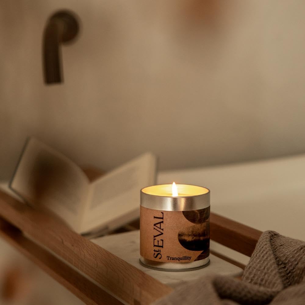St. Eval | Tranquility Scented Tin Candle | Floral, Spicy and Calming Fragrance | Made in Cornwall | 45 Hours Burn Time| Great Gift
