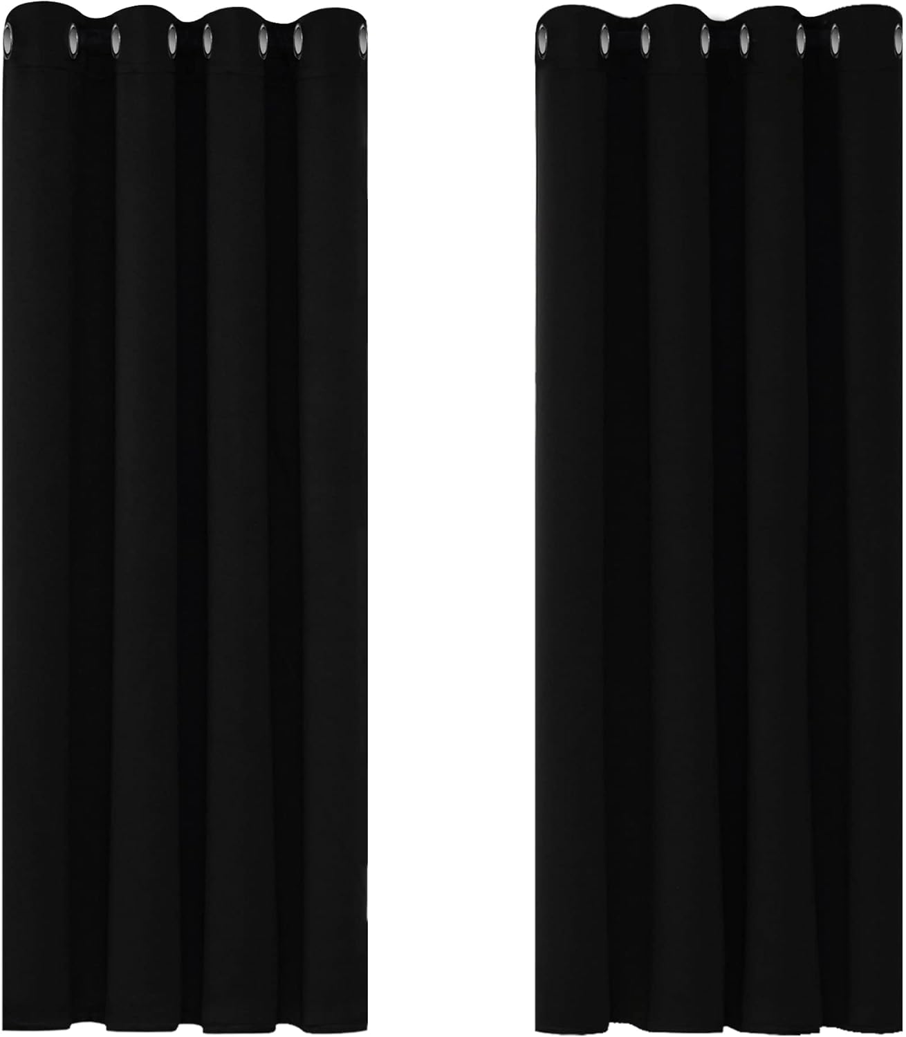 Deconovo Blackout Curtains Black 46x54 – Thermal Eyelet 2 Panels