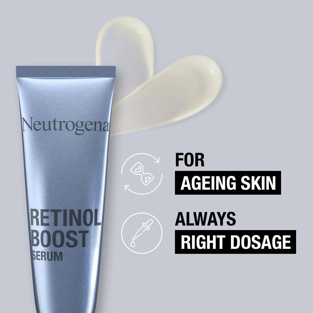 Neutrogena Retinol Boost Facial Serum (1x 30ml), Clinically-Proven Face Serum to Target the Visible Signs of Ageing, with Retinol for Brighter, Younger-Looking Skin