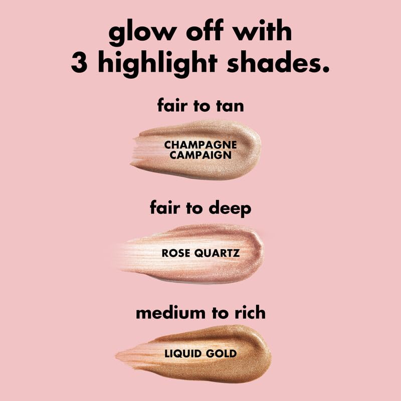 e.l.f. Halo Glow Highlight Beauty Wand, Liquid Highlighter Wand For Luminous, Glowing Skin, Buildable Formula, Vegan & Cruelty-free, Champagne Campaign