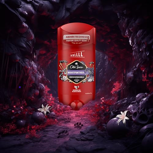 Old Spice Night Panther Deodorant Stick For Men 85 ml, 48H Fresh, 0% Aluminium Salts, Anti-White Marks and Yellow Stains