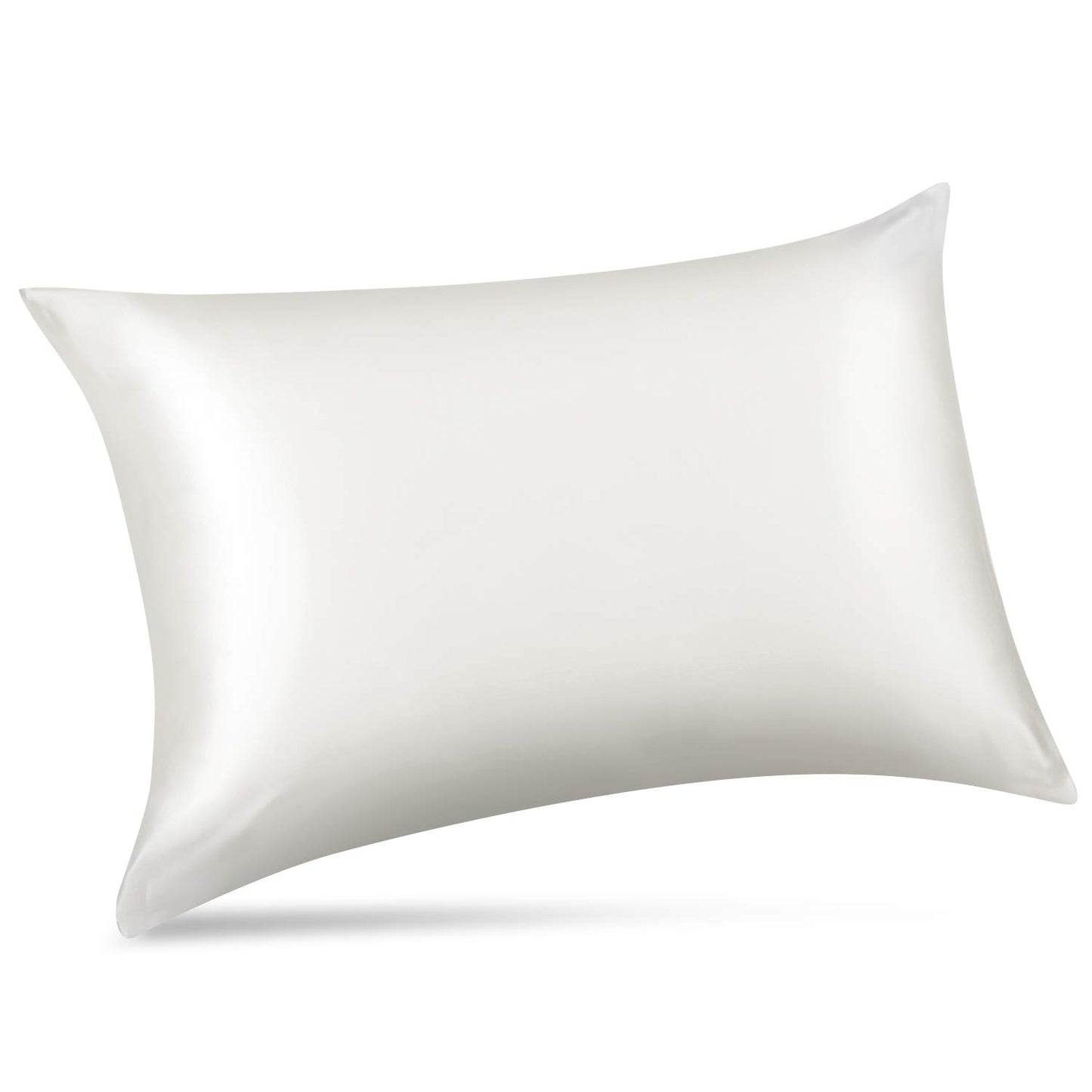 ALASKA BEAR 100% Mulberry Silk Pillowcase for Hair and Skin Health, Hypoallergenic, Standard Size 50x75cm Natural Silk Pillow Case for Beauty Sleep (1pc, Ivory White)