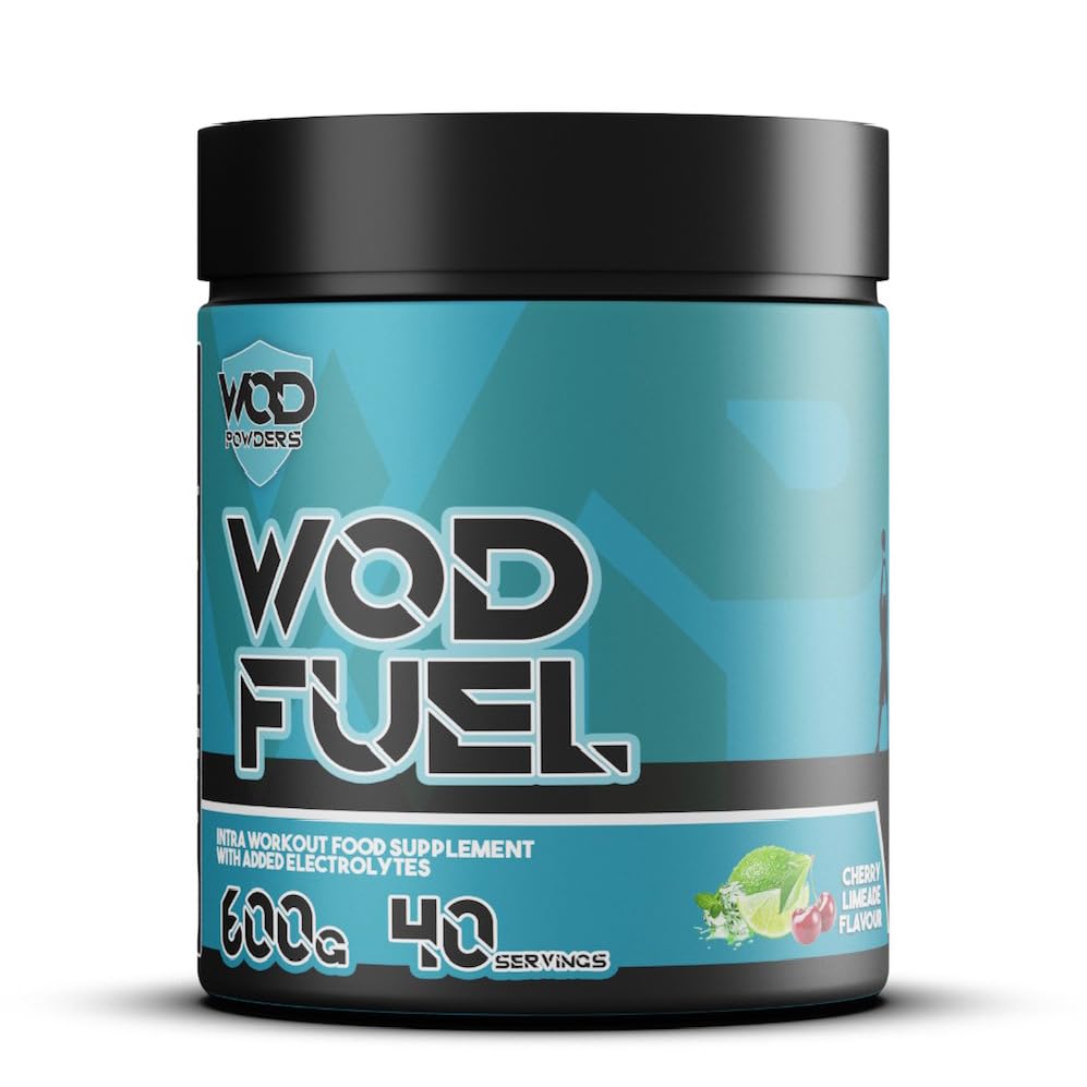 WOD Fuel Intra Workout Supplement for Functional Fitness - Cluster Dextrin, Citrulline, Taurine, BCAA's, Glutamine, Electrolytes - Workout Fuel by WOD Powders - 600g (Cherry Limeade)