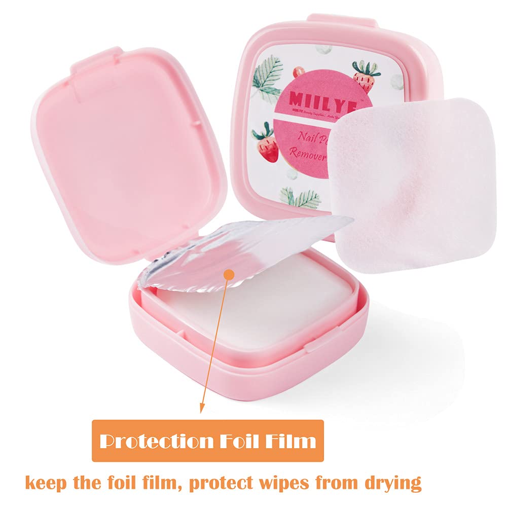 80PCS Nail Polish Remover Pads in Box, Easy to Carry | Instant Removal | Lint Free Nail Polish Wipes for Regular Air-dried Water/Oil Based Nail Polish Soak Off (80 Count (Pack of 1))