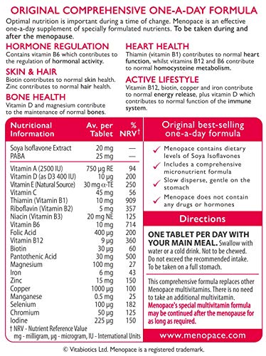 Menopace Original - 90-Day Perimenopause Vitamin Tablets. UK's No. 1 Menopause Supplement for Women. by Vitabiotics