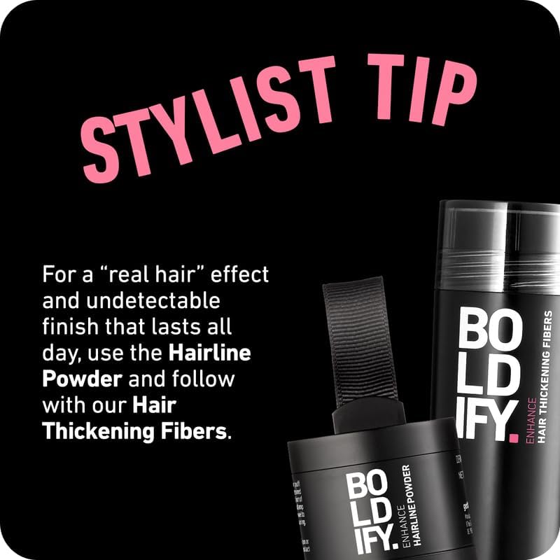 BOLDIFY Hairline Powder - Root Touch Up Hair Color for Gray Coverage - Bald Spot Concealing Hair Powder for Women and Men - 48-Hour Stain-Proof - Light Brown