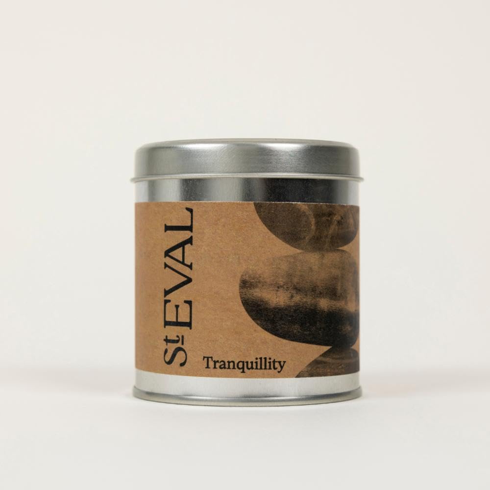 St. Eval | Tranquility Scented Tin Candle | Floral, Spicy and Calming Fragrance | Made in Cornwall | 45 Hours Burn Time| Great Gift