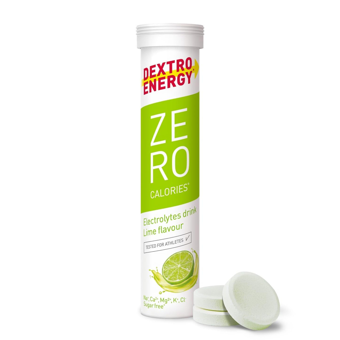 Dextro Energy Zero Calories I Recovery and Hydration Electrolyte Drink I Zero Effervescent Tablets I Lime | 3 Tubes, 60 Tablets |