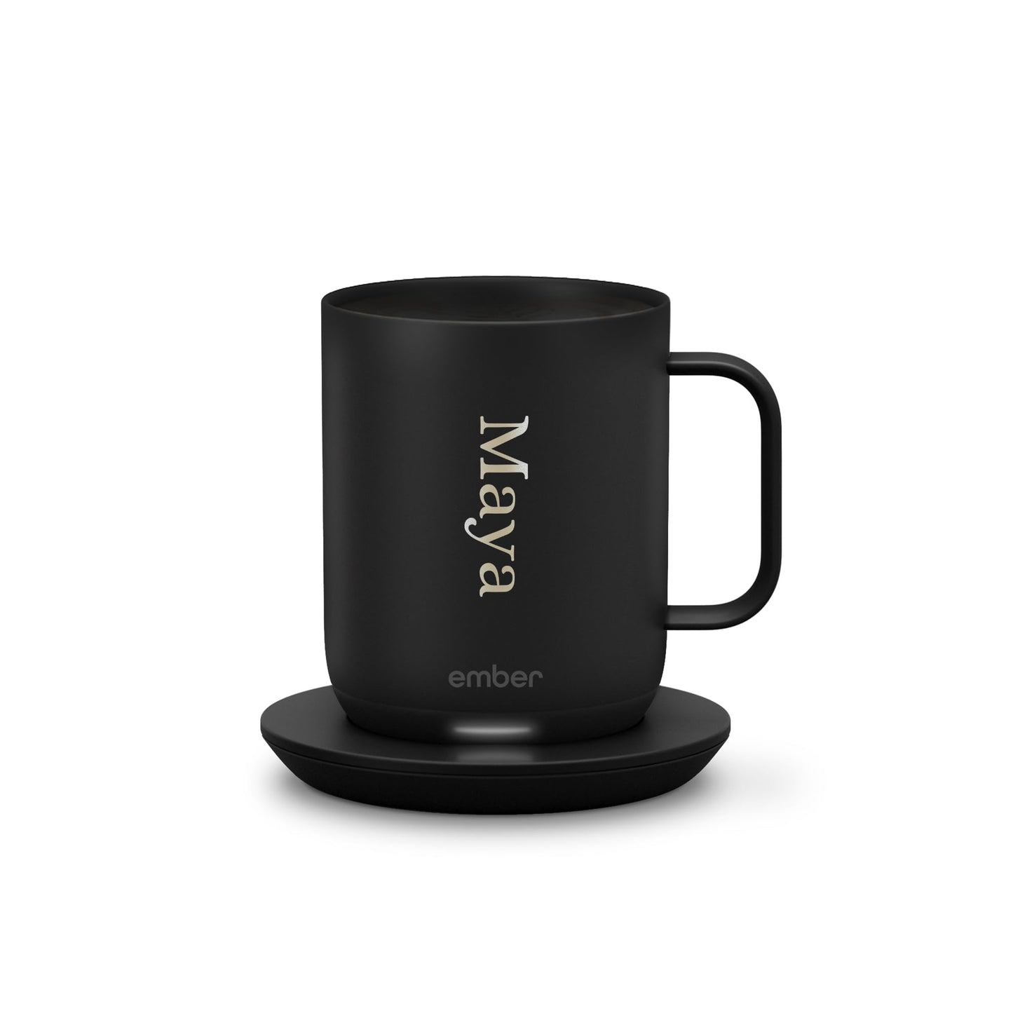 Ember Smart Mug 2 Personalized With Name - Temperature Control Heated Coffee Warmer, App-Controlled Rechargeable With LED Display, Black - Add Your Own Text/Name (295 ml)