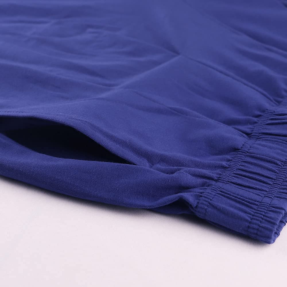 Muscle Alive Mens Gym Baggy Pants for Bodybuilding Fitness Sports Trousers Cotton and Spandex Dark Blue XL