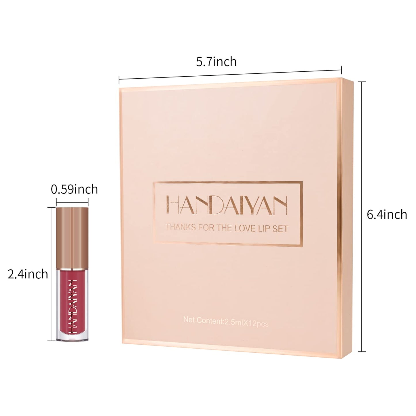 12 Colors Nude Liquid Lipstick Makeup Set Velvet Matte Long-Lasting Waterproof Non-Stick Cup Not Fade Pink Lip Gloss Red Lipstick Makeup Set Gift Kit For Women (Set B)