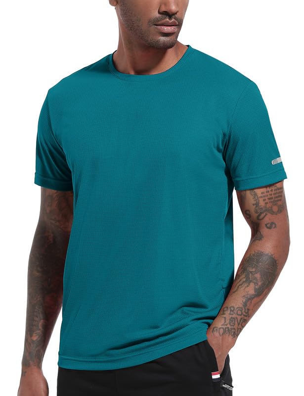 3 Pack T Shirts for Men UK Short Men’S T Shirts Gym Sleeve Shirts Mens T Shirts Running Workout Plain Dry Fit Moisture Wicking Activewear Sports Shirts Fitness Shirts Gym Tops-Black/Grey/Green-XL