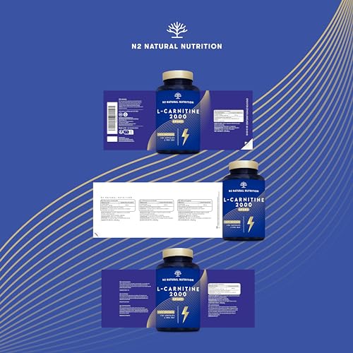 Natural L CARNITINE 2000mg 150 Capsules 75 Days (only 2 Capsules per Day) High Concentration Improves Sports Performance. Weight Loss, Energy Resistance. CE Manufactured. N2 Natural Nutrition