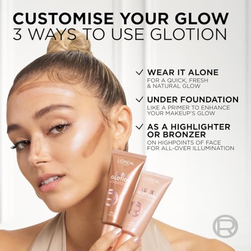 L'Oréal Paris Glow Enhancer, 24h Hydration with Shea Butter and Glycerin, Paradise Lumi Glotion, Shade 901: Fair Glow, 40 ml