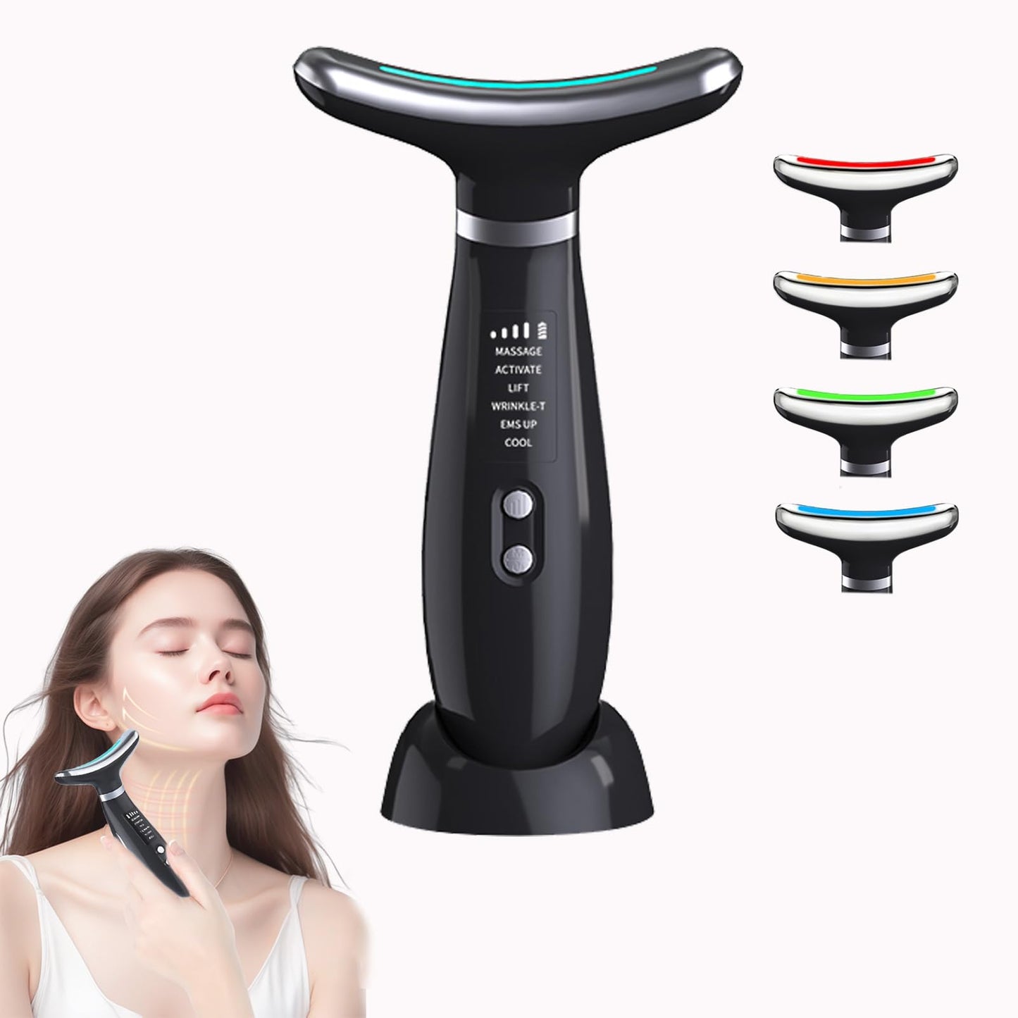 Facial and Neck Massager, Skin Care,Face Sculptor Tool for Anti-Aging,Skin Face Lift and Tightens Sagging Skin for a Radiant Appearance,Ice and Heat Compress Neck Massager (Black)