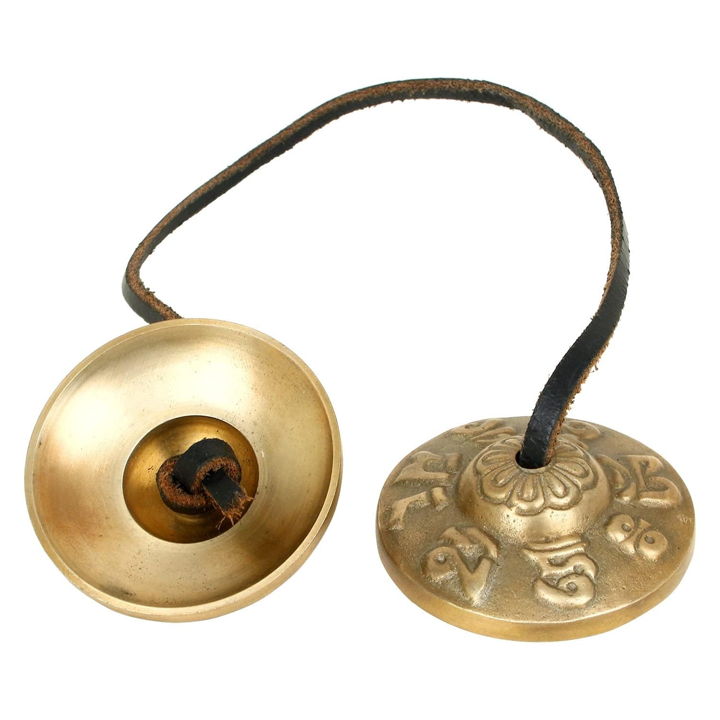 Ajuny Tibetan Tingsha Cymbals Bells Buddhist Meditation Yoga Bell Small OM Mane Padme Hum Symbols Embossed Manjira Great Gifts
