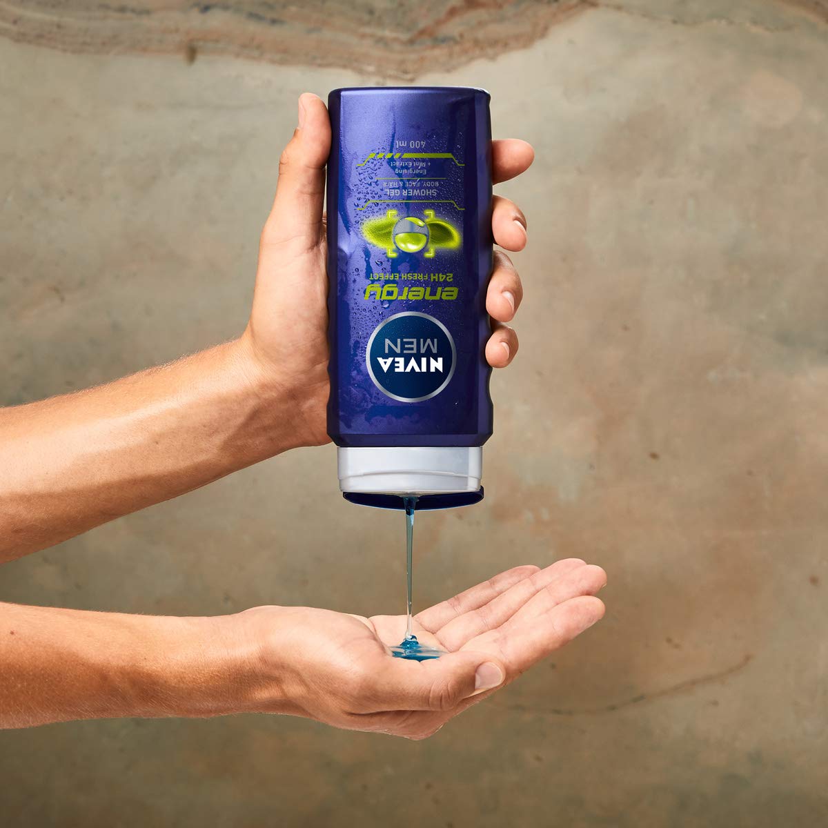 NIVEA MEN Shower Gel Energy (6 x 400ml), Energizing Body Wash with Mint Extract, All-in-1 Shower Gel for Men, Strong NIVEA Men Shower Gel with Fresh Masculine Scent