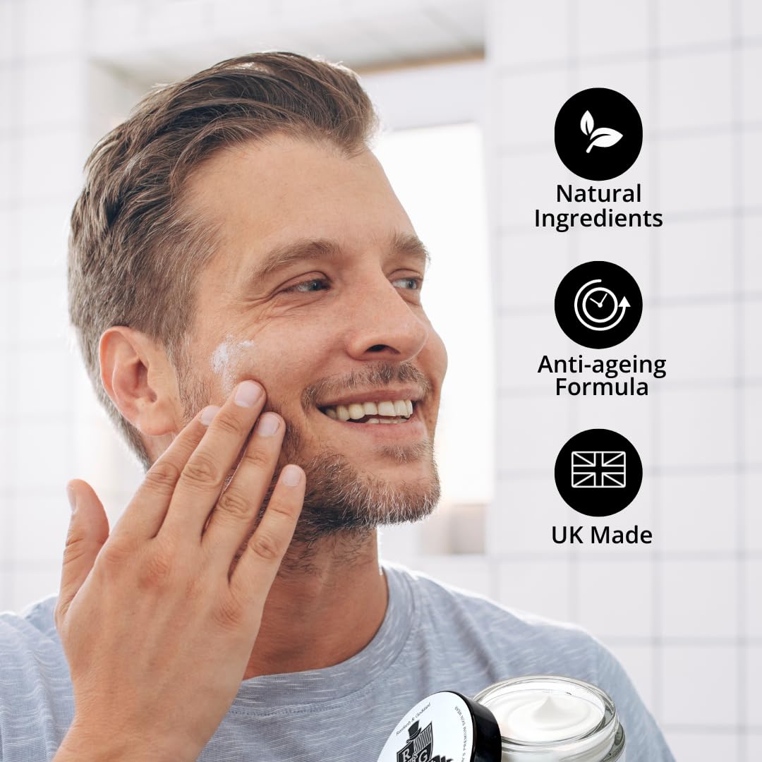 Man Polish Men's Moisturiser - Premium Sensitive Natural Anti Ageing Men's Moisturiser for Face 50ml