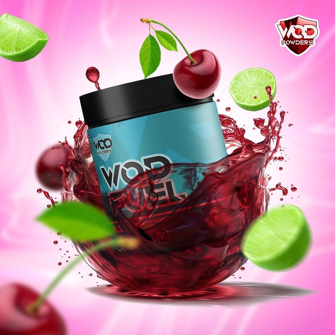 WOD Fuel Intra Workout Supplement for Functional Fitness - Cluster Dextrin, Citrulline, Taurine, BCAA's, Glutamine, Electrolytes - Workout Fuel by WOD Powders - 600g (Cherry Limeade)