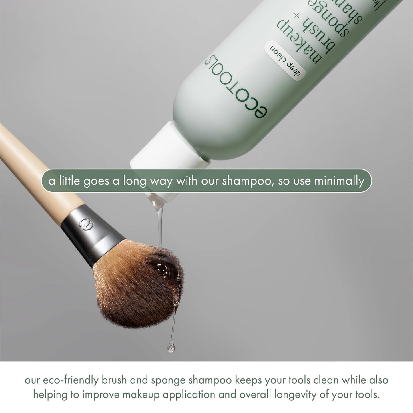 EcoTools Makeup Brush and Sponge Shampoo, Removes Makeup, Dirt, & Impurities From Makeup Brushes & Makeup Blending Sponges, Fragrance-Free, Vegan, & Cruelty-Free, 6 fl.oz./ 177 ml, 1 Count