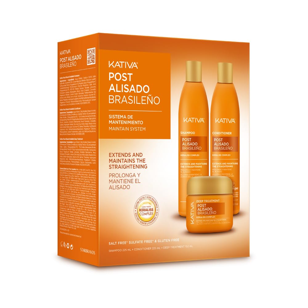 Kativa Tech Kativa Post Relaxer Kit X 3 Pack (Shampoo + Conditioner X 250 Ml + 250 Deep Treatment