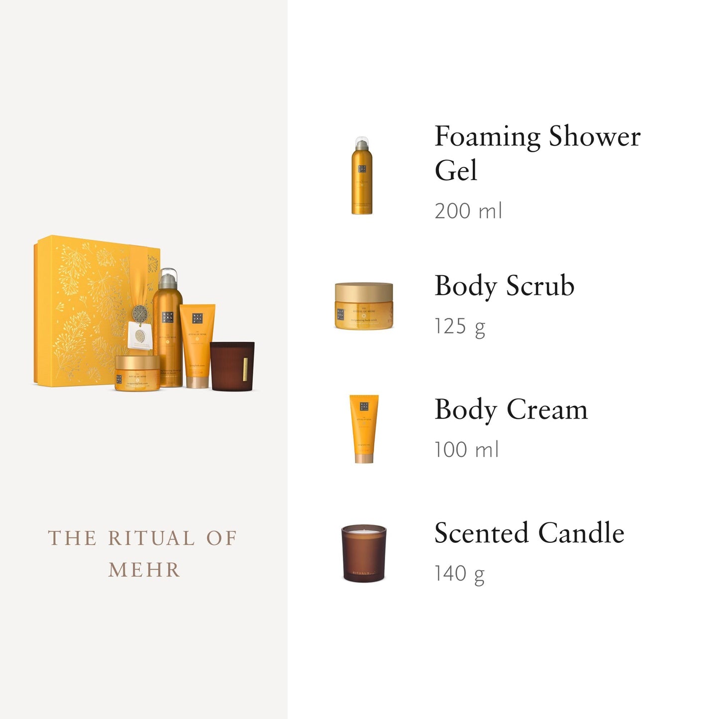 RITUALS Gift Set The Ritual of Mehr Medium - Home and Skincare Products Enriched with Sweet Orange and Cedar Wood - Bath Gift Box with Energising Properties