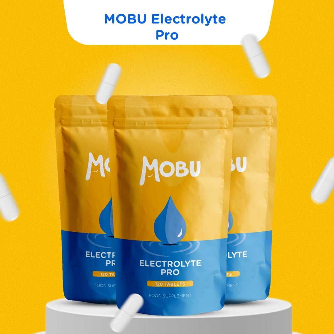 Electrolyte Pro 120 Tablets with Potassium, Calcium, Magnesium and Sodium | Salt Replacement, Cramp & Hydration Recovery | Salt Tablets | Vegan | GMP Approved | MOBU UK