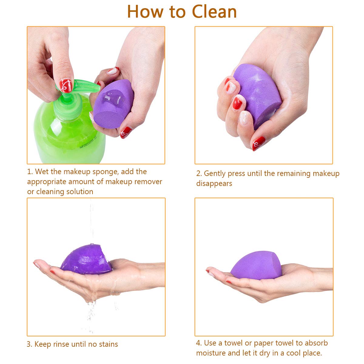 Makeup Sponge Blender Set, 11pcs Beauty Blender Foundation Blending, Flawless for Liquid Cream and Powder, Multi-Coloured Cosmetic Applicator Puff