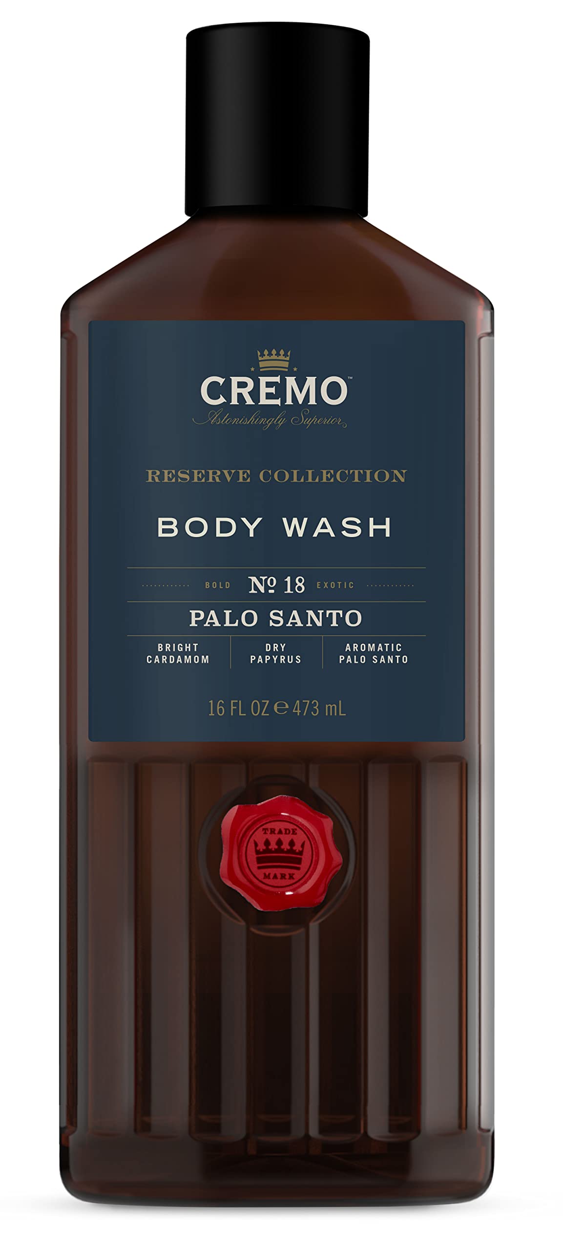 Cremo Reserve Collection Body Wash, Men's Shower Gel for Body Skin Care, Palo Alto Luxury Fragrance, 473 ml