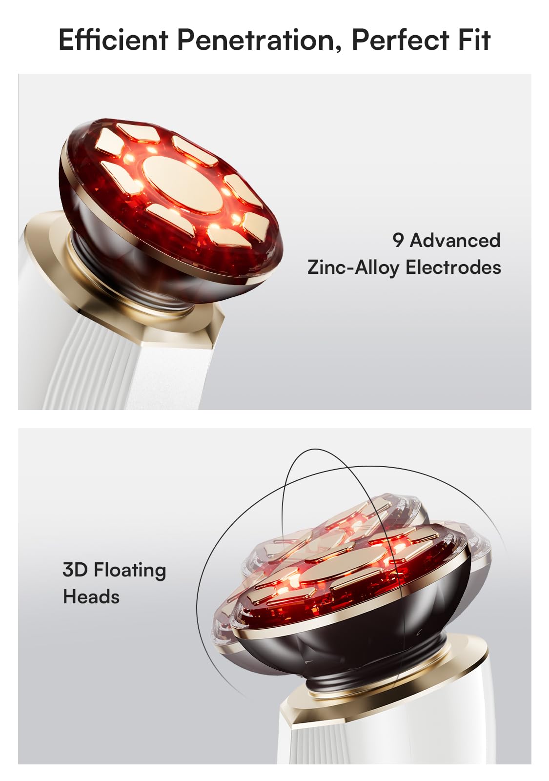 INIA Micro-Current Facial Lift Device 3-in-1 Red Light Therapy for Face and Neck, Skin Tightening and Rejuvenation Device True Beauty Glow Facial Massager, Effective Wrinkle and Puffiness Reduction