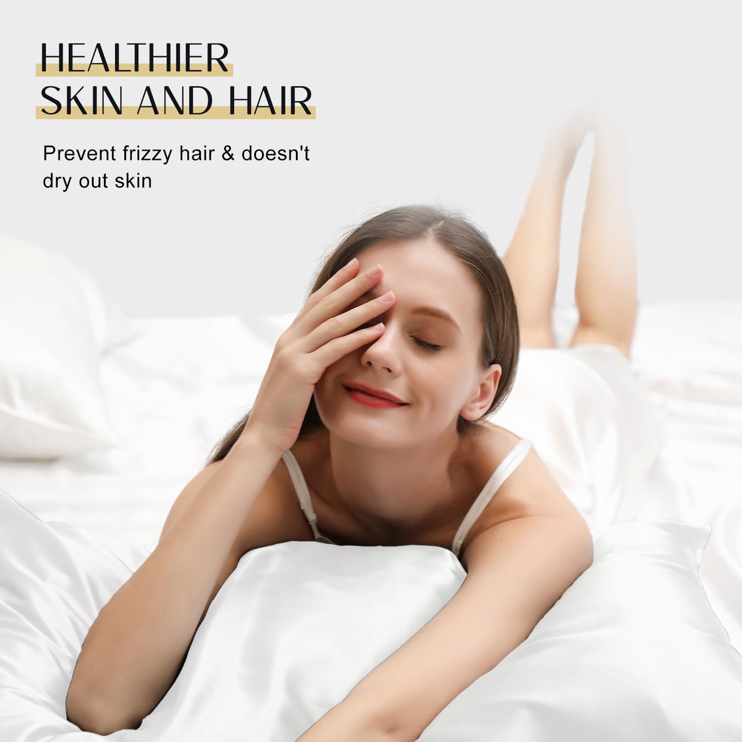 ZIMASILK 100% Mulberry Silk Pillowcase Upgraded Version for Hair and Skin Health, Better Grade 6A Silk, with YKK Zipper, Ultra-Soft & Durable, Luxury Gift Box 1Pc(Standard 50x75cm, Ivory)