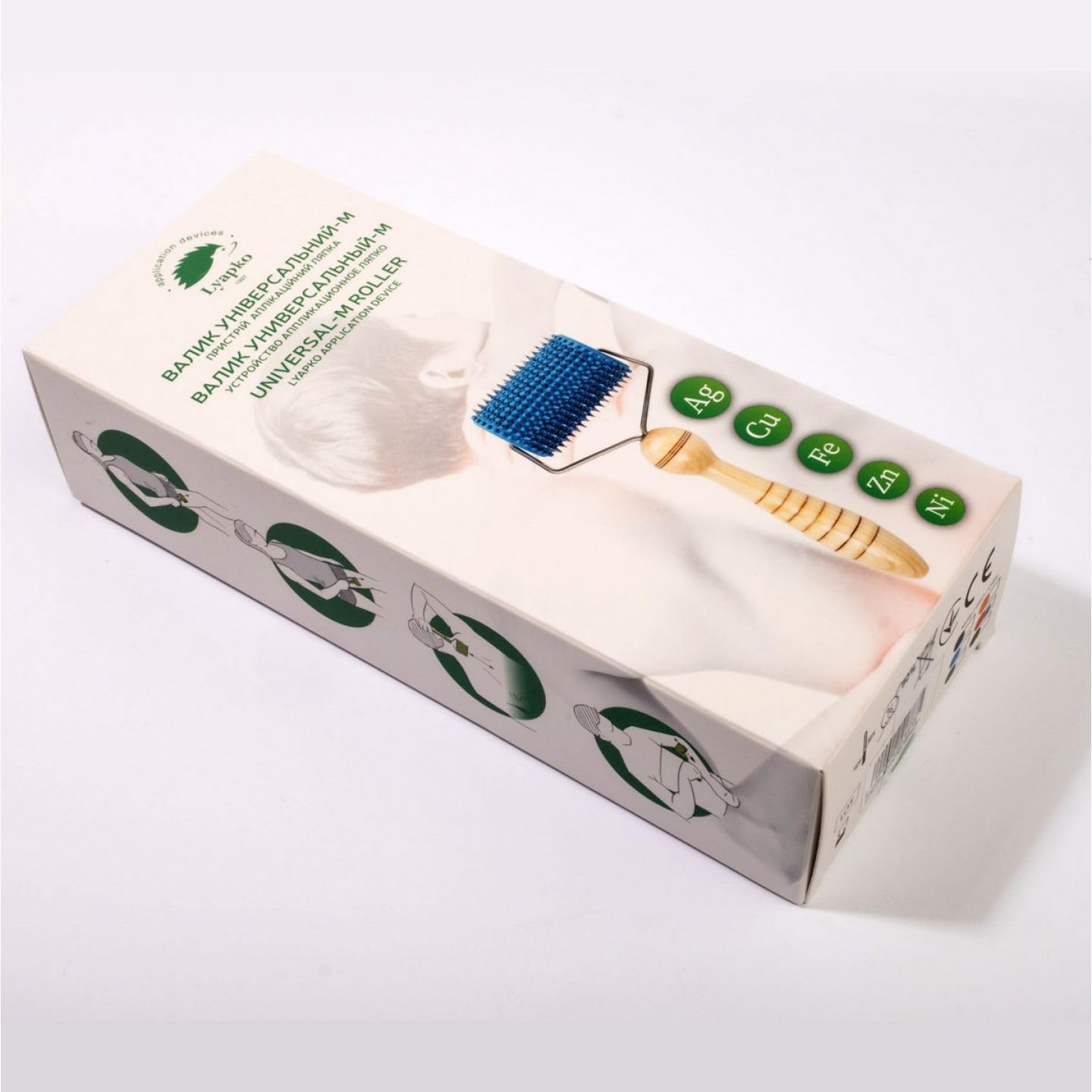 Dr. Lyapko Universal Massage Roller, Width/Diameter 72/51 mm, Anti-Stress Universal Roller Massage Roller for the Whole Body, Relieves Muscle Tension, Promotes Relaxation (Light Blue)