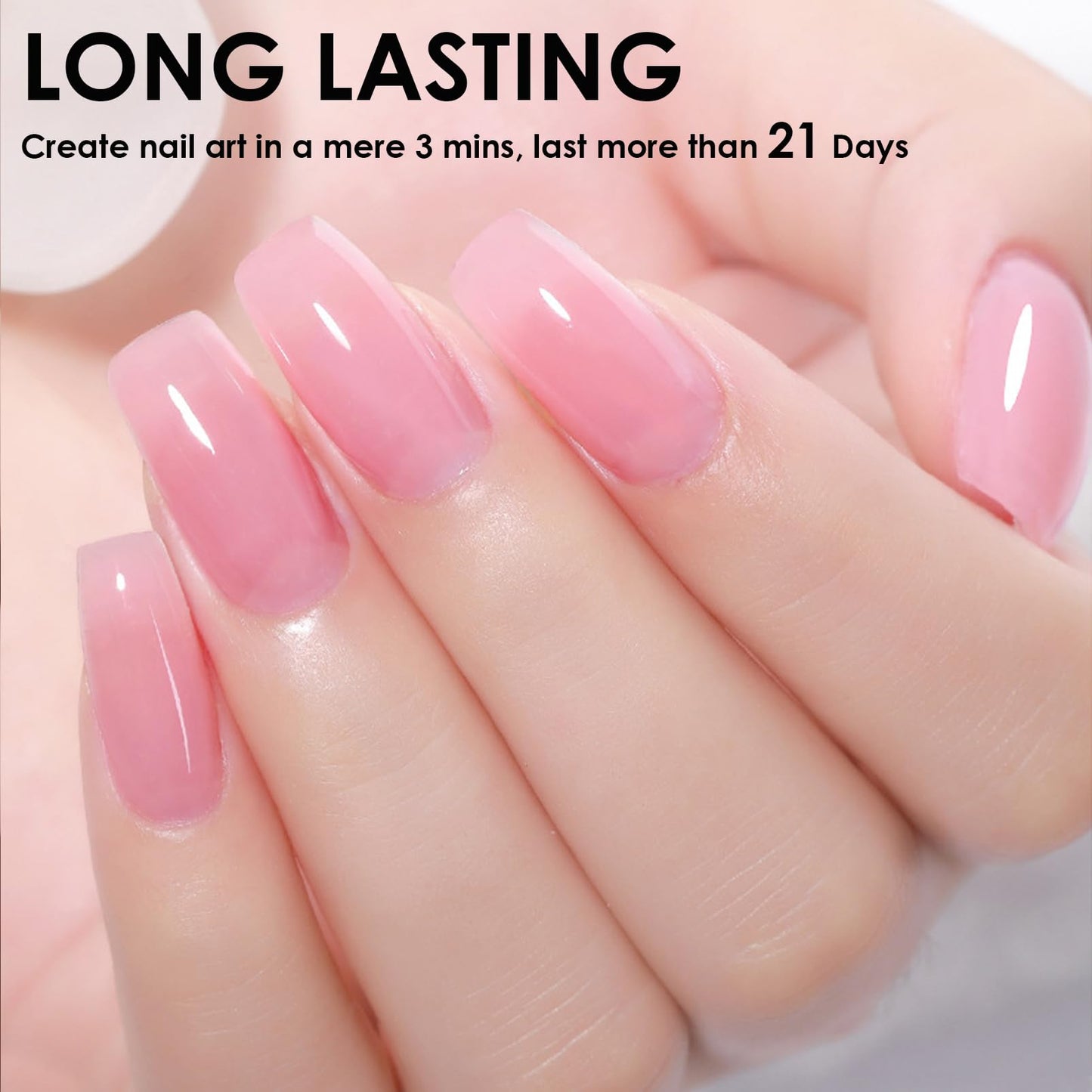 DMQ Pink Nail Polish Sets, 4Pcs French Nude Pink Nail Varnish Kit, Long Lasting & Quick Drying Nail Paint Gel for for DIY Manicure at Home - No Need UV/LED Lamp