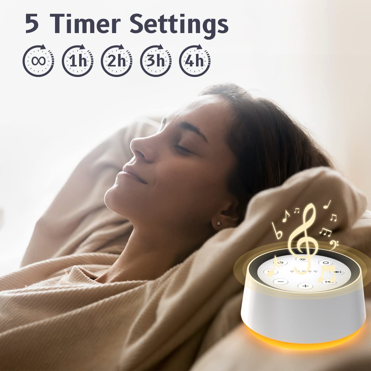 White Noise Machine Brown Noise Machine with 30 Soothing Sounds 12 Colors Night Light Sound Machine for Adults Baby Kids Sleep Machines Memory Function 36 Volume Levels 5 Timers for Home Office Travel