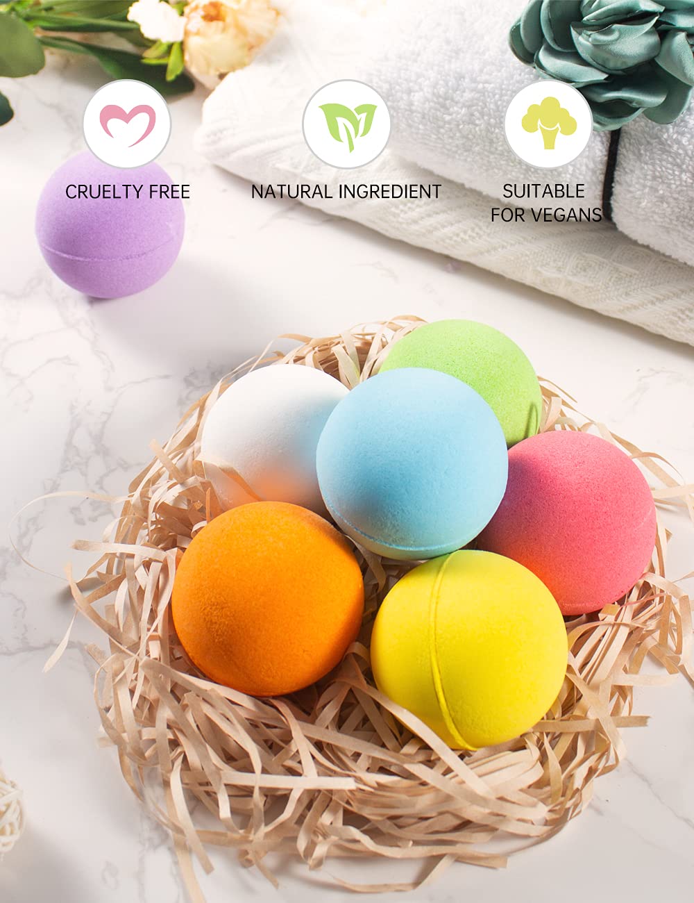 Aofmee Bath Bombs Gift Set, 7pcs Fizzies Spa Kit Perfect for Moisturizing Skin, Birthday Valentines Mothers Day Anniversary Christmas Best Gifts Ideas for Women, Mum, Girls, Her, Kids
