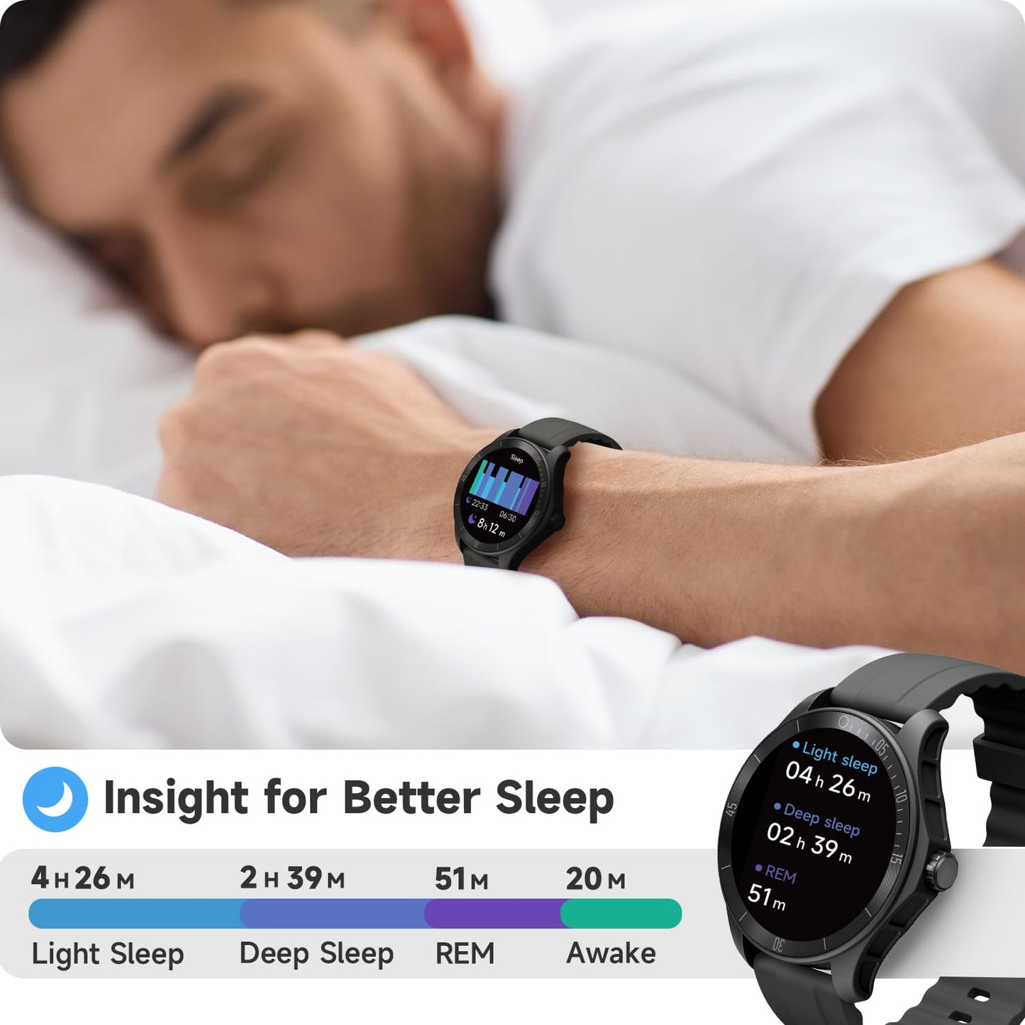 TOOBUR Smart Watch for Men Alexa Built-in, 44mm Fitness Tracker with Answer/Make Calls, IP68 Waterproof/Heart Rate/Sleep Tracker/100 Sports, Fitness Watch Compatible Android iOS