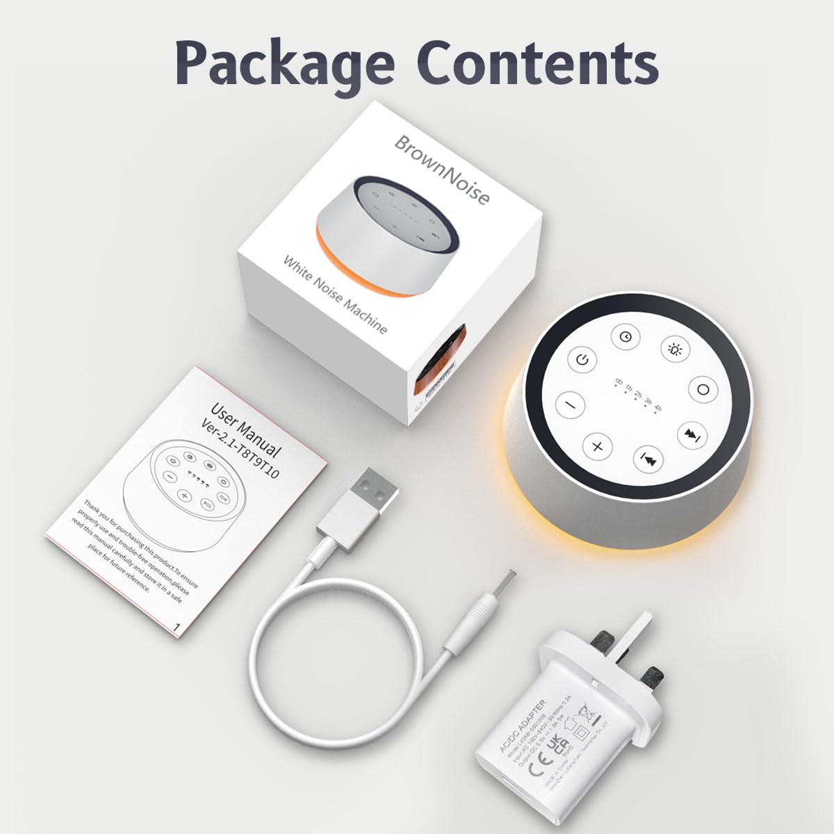 White Noise Machine Brown Noise Machine with 30 Soothing Sounds 12 Colors Night Light Sound Machine for Adults Baby Kids Sleep Machines Memory Function 36 Volume Levels 5 Timers for Home Office Travel