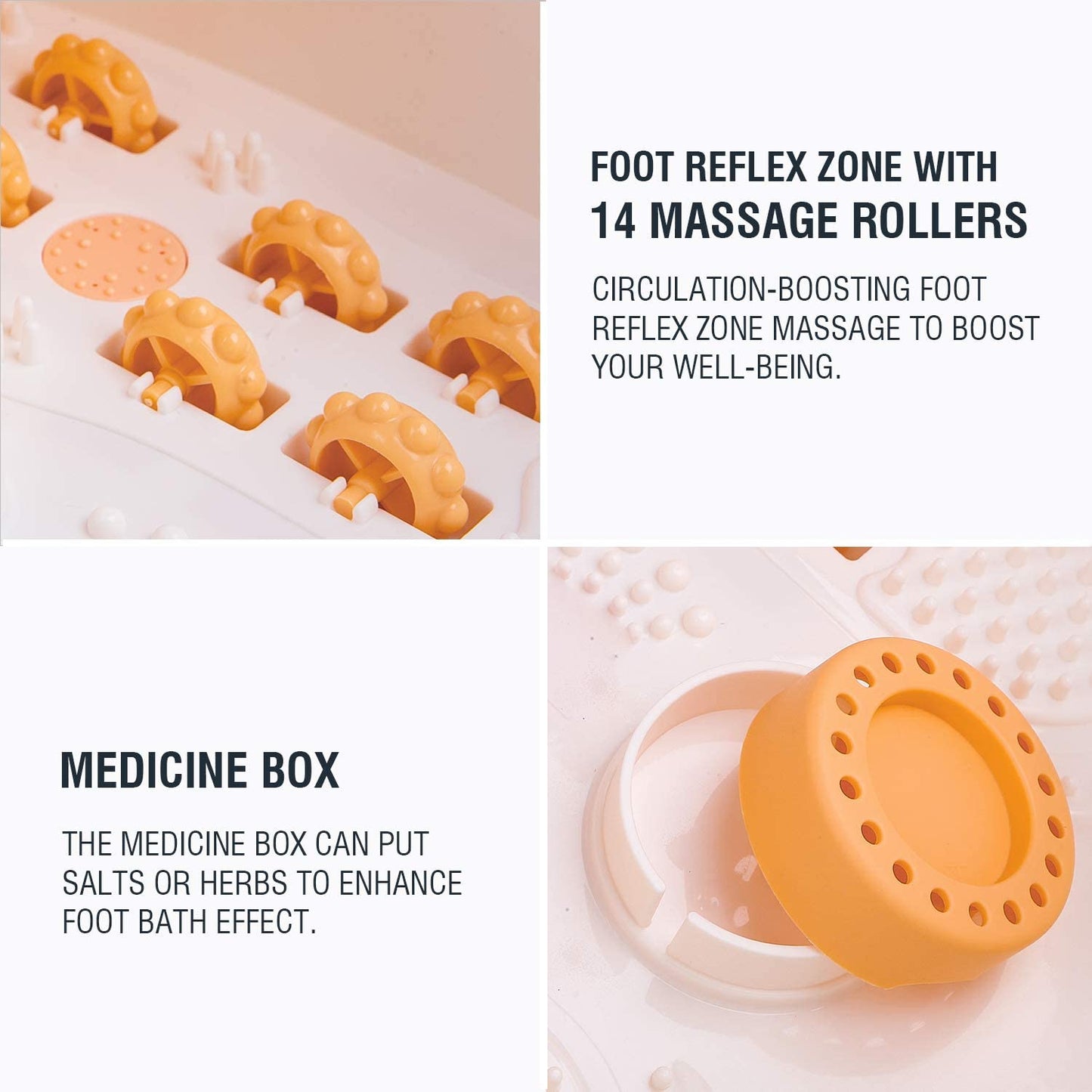 Hangsun Large Foot Spa Bath Massager with Heat Bubbles Massage FM660 Heater Temperature Control, Massage Rollers, Medicine Box, Infrared for Relieve Foot Pressure