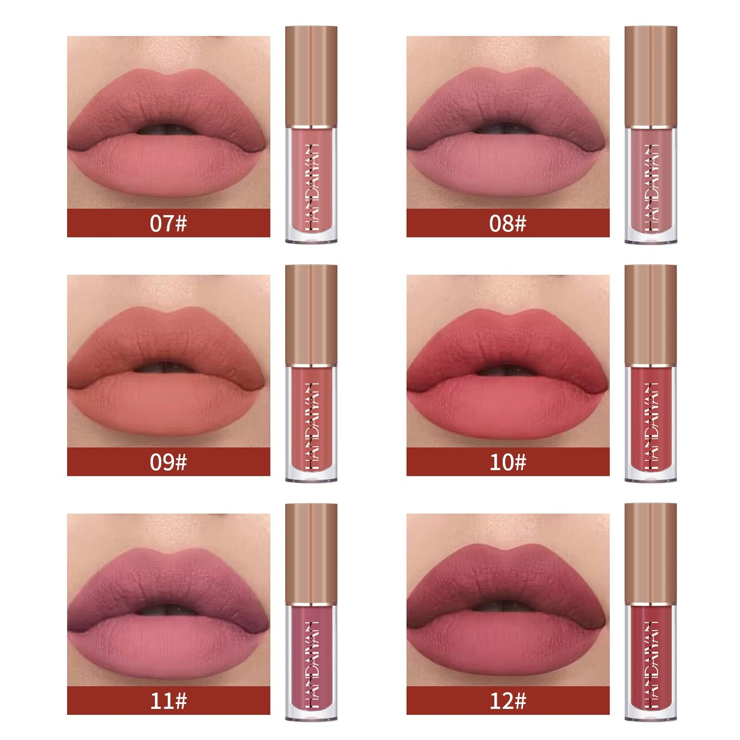 12 Colors Nude Liquid Lipstick Makeup Set Velvet Matte Long-Lasting Waterproof Non-Stick Cup Not Fade Pink Lip Gloss Red Lipstick Makeup Set Gift Kit For Women (Set B)